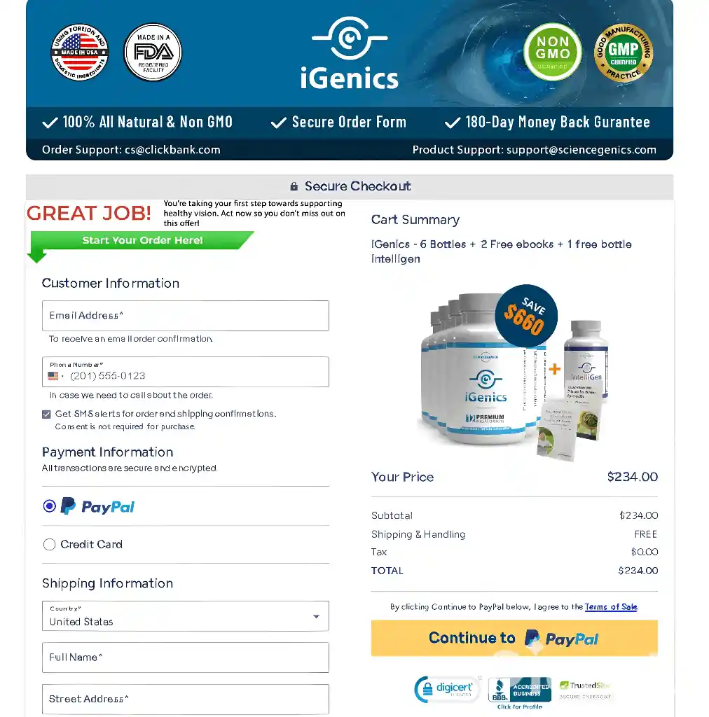 iGenics Secure Checkout Page